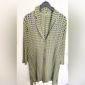 Vanite Couture Graphic Art To Wear Checkered Boxy Dress Tunic Jacket Lagen Look